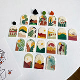 Women Plant Landscape Acrylic Pendant DIY Jewelry Earrings
