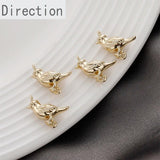 14k Mini 3D Double Hanging Bird Pendant DIY Jewelry Material