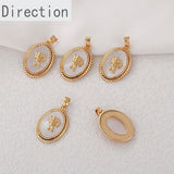 18K Oval Shell Angel Pendant DIY Necklace Ear Jewelry 1PCS