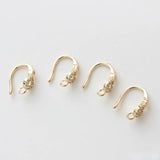 Copper Plated 18K Zircon Circle Ear Hook Earrings DIY Accessories