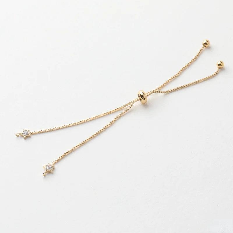 14k Gold-Clad DIY Belt Star Knot Beads Box Chain Jewelry Material