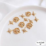 8 Star Lucky Compass Pendant 14K Zircon Bracelet Necklace