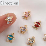 Gold-Plated Zircon Universe Planet Pendant DIY Accessory