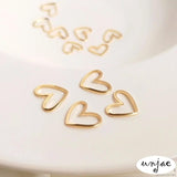 14K Bag Hollowed Out Curved Love Peach Heart DIY Accessory Earrings Pendant