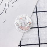DIY Acrylic Resin Geometric Round Embossed Pendant