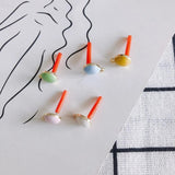 Colorful Round Alloy Earrings Accessories Materials