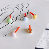 Colorful Round Alloy Earrings Accessories Materials