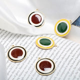 4pcs Multi-Contrast Oil Arkin Metal Pendant for DIY Earrings