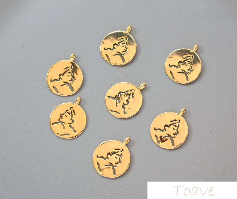 Copper Plated 18k Portrait Pendant Earring Accessories