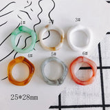 Colorful Resin Geometric Finger Ring DIY Jewelry Accessory