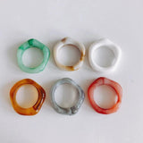 Colorful Resin Geometric Finger Ring DIY Jewelry Accessory