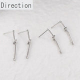 14k Bag Long Knotted Single Ear Needle Silver Needle Earrings