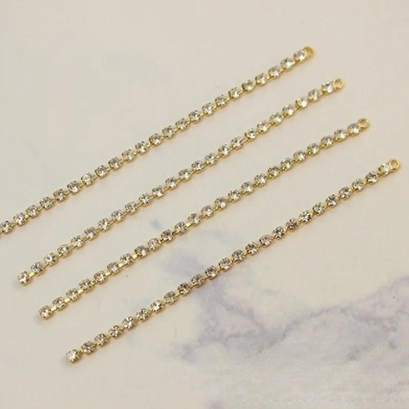 Color-Preserving Diamond Chain Earrings 18K Plated