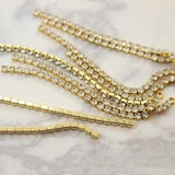 Color-Preserving Diamond Chain Earrings 18K Plated