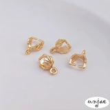 Gold-Plated Leaf-Shaped Melon Seed Buckle DIY Pendant Accessories