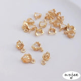 Gold-Plated Leaf-Shaped Melon Seed Buckle DIY Pendant Accessories