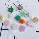 Square Earrings Pendant 952 Silver Needle DIY Accessories