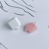 Square Earrings Pendant 952 Silver Needle DIY Accessories