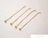 4pcs Chain Beads Pendant Copper Plated DIY Ear Stud Accessories