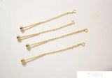 4pcs Chain Beads Pendant Copper Plated DIY Ear Stud Accessories