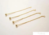 4pcs Chain Beads Pendant Copper Plated DIY Ear Stud Accessories