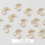 14K Electroplating Yin Peach Zircon Pendant DIY Earrings Necklace Material
