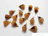 6pcs Copper Plated 18K Resin Drop Pendant DIY Ear Stud Accessories