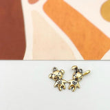 Vintage Alloy 3D Bear & Rabbit Pendant Jewelry Keychain Material
