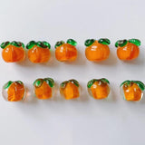 Spring Retro Persimmon Ruyi Glass Mini Earrings Pendant Hair Accessories