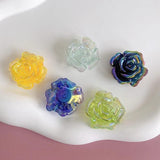 Plated Camellia Double Hole Rose Bead Patch DIY Accessories