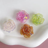 Plated Camellia Double Hole Rose Bead Patch DIY Accessories