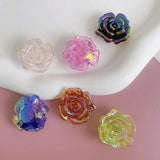 Plated Camellia Double Hole Rose Bead Patch DIY Accessories