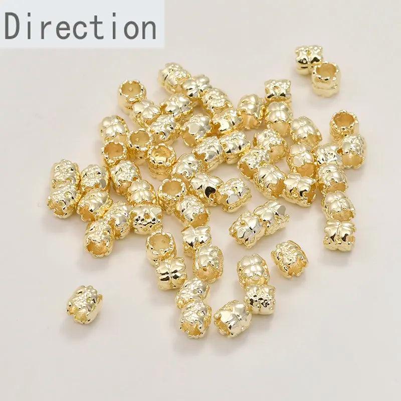 Copper-Plated 14K Beads DIY Bracelet Necklace Earrings