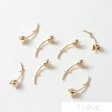 18K Plated Tulip Pendant DIY Double Hanging Necklace Ear Stud 2pcs