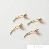 18K Plated Tulip Pendant DIY Double Hanging Necklace Ear Stud 2pcs
