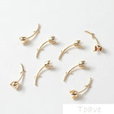 18K Plated Tulip Pendant DIY Double Hanging Necklace Ear Stud 2pcs