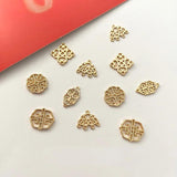 18K Gold-Clad Chinese Auspicious Pattern DIY Jewelry Material