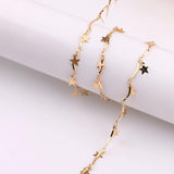 Curved Bar Chain w/ Star Charms Link Chain for DIY Bracelet Necklace