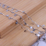 Curved Bar Chain w/ Star Charms Link Chain for DIY Bracelet Necklace