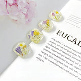 Eternal Flower Resin Square Earrings Accessory