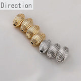 14K Oval Vertical Pattern Round Beads Straight Hole 10PCS