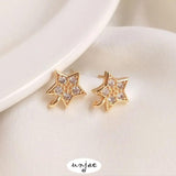 14K Zircon Five-Pointed Star Earrings DIY Jewelry