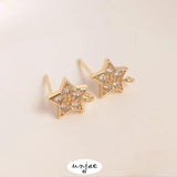 14K Zircon Five-Pointed Star Earrings DIY Jewelry