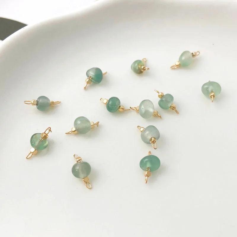 Copper-Plated Double Hanging Jade Gravel Bracelet DIY Jewelry Accessory