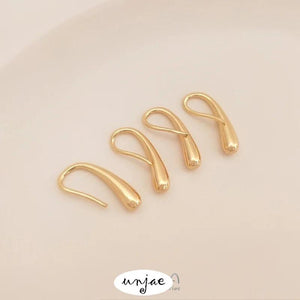 14K Gold-Covered Drop Ear Hooks Earrings 6PCS