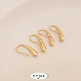 14K Gold-Covered Drop Ear Hooks Earrings 6PCS