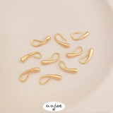 14K Gold-Covered Drop Ear Hooks Earrings 6PCS