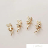 10pcs Elf Pendant Copper Electroplated DIY Ear Stud Pendant