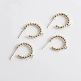 14K Copper Plated C-Type Doudou Earrings DIY Accessories