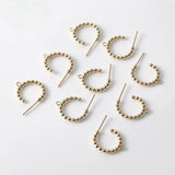 14K Copper Plated C-Type Doudou Earrings DIY Accessories